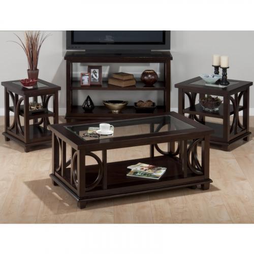 Panama Brown Beveled Glass Side Table