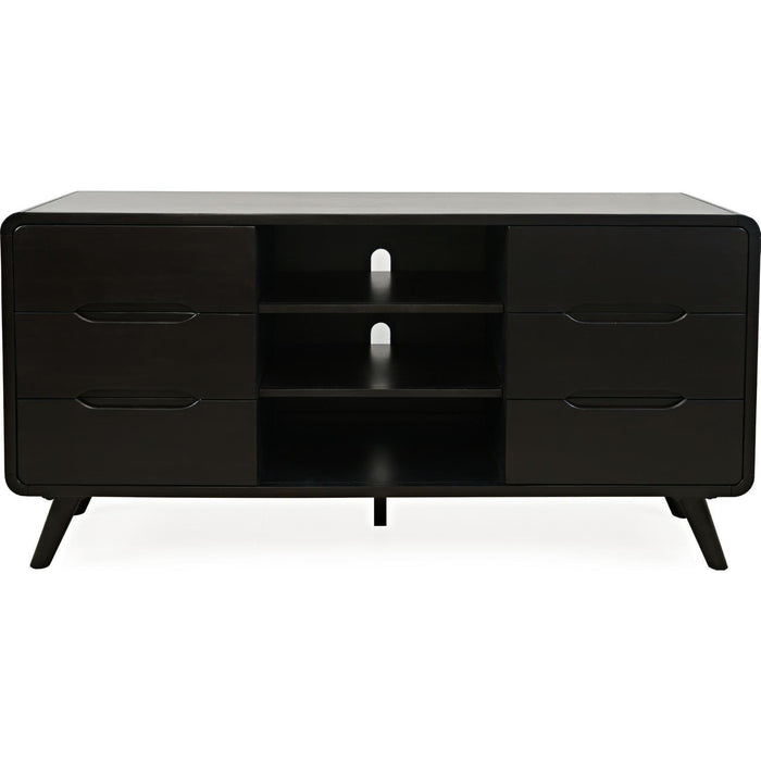 Marlowe Curved 64" TV Stand Media Console (Dark Brown)