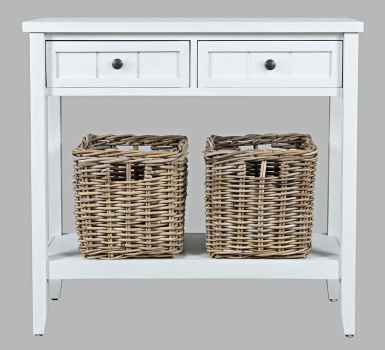 GC 2 Dwr w/Rattan Baskets (Distressed White)