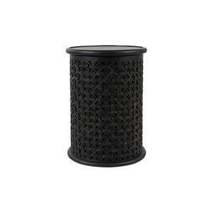 Global Archive Hand-Carved Accent Table (Ant Black)