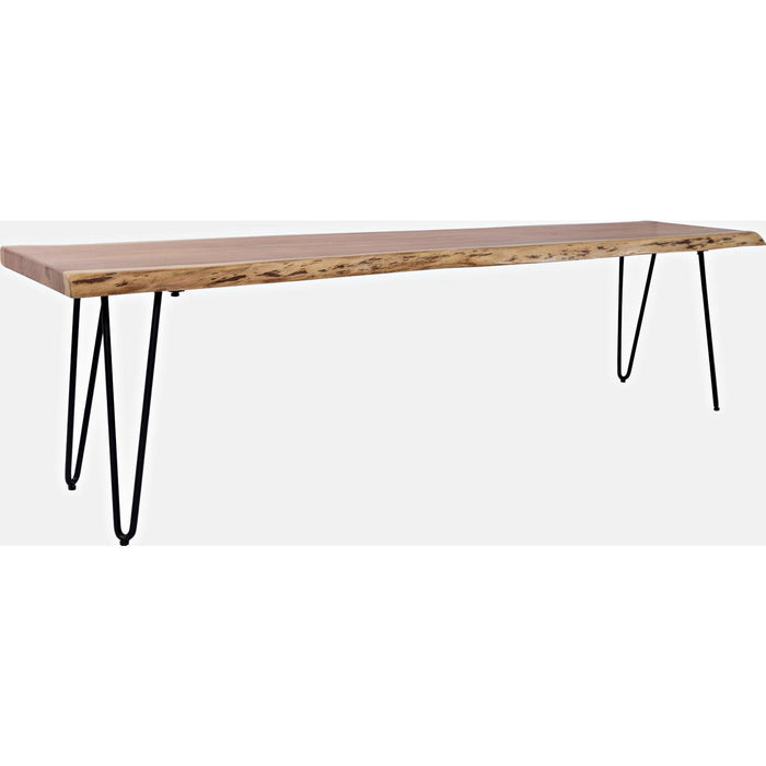 Nature's Edge 70" Dining Bench (Natural Wood & Iron)