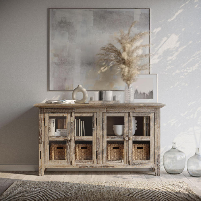 Rustic Shores 54" Credenza Cabinet (Grey)