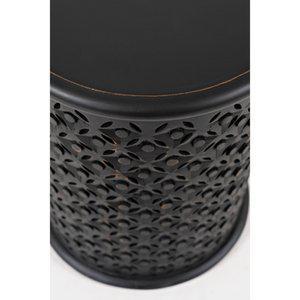 Global Archive Hand-Carved Accent Table (Ant Black)