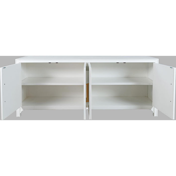 Gramercy 79" Chevron Accent Cabinet (Brushed White)