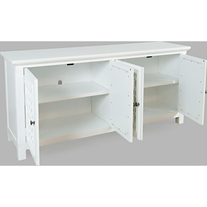Isabella 69" Sideboard Cabinet (White Finish Wood & Mirror)