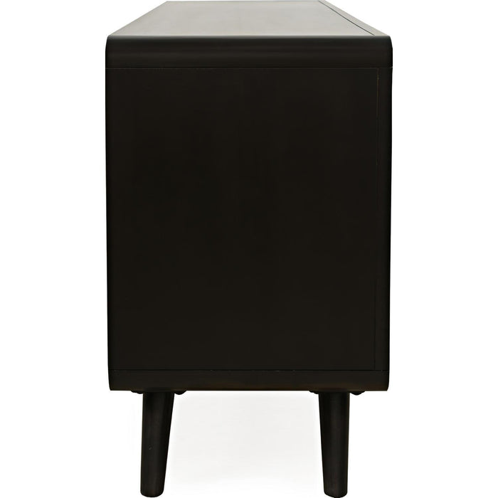 Marlowe Curved 64" TV Stand Media Console (Dark Brown Acacia Wood)