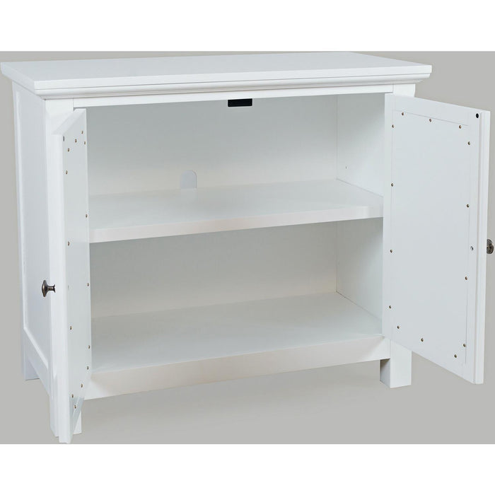 Isabella 38" Accent Cabinet (White Finish Wood & Mirror)