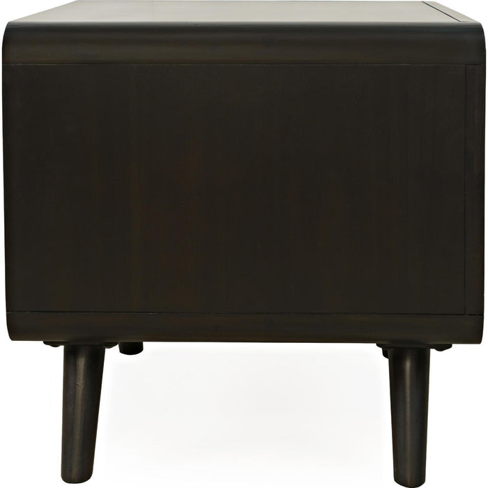 Marlowe Curved End Table (Dark Brown)