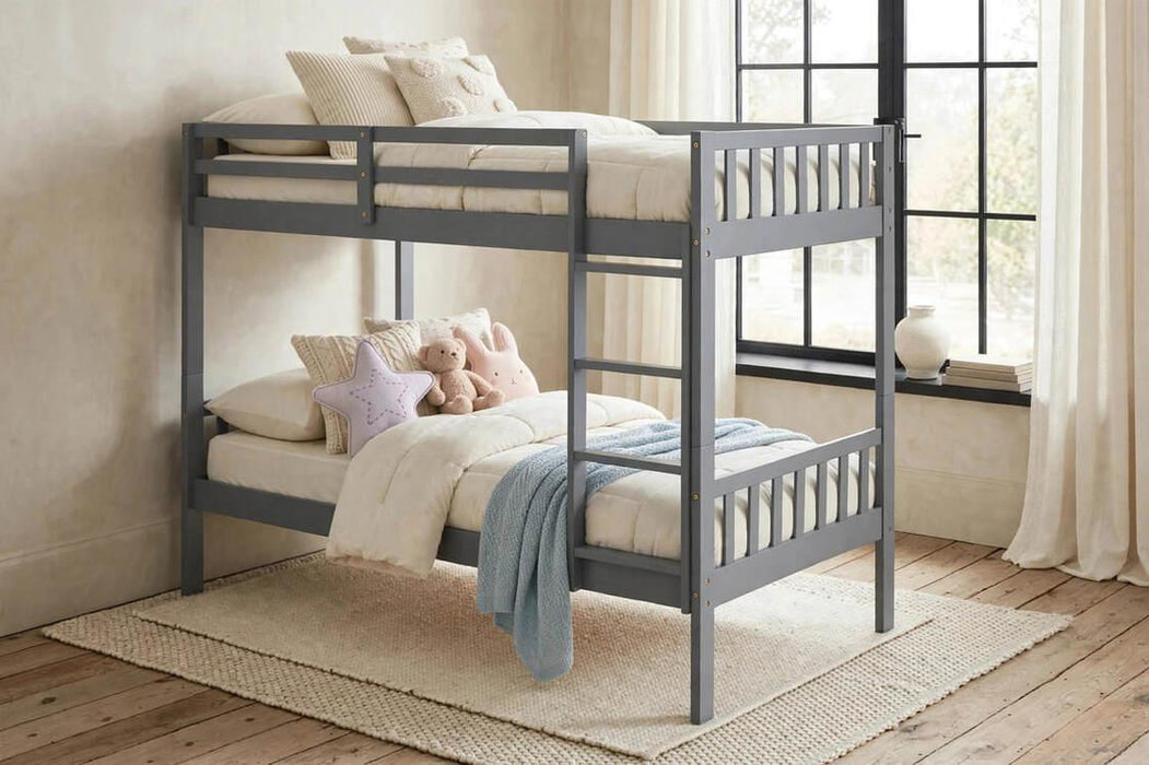 Twin/Twin Bunk Bed (Gray)