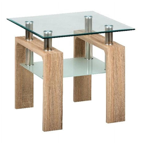 Compass Glass End Table