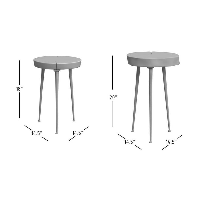 Global Archive End Tables Natural Wood (Set of 2)