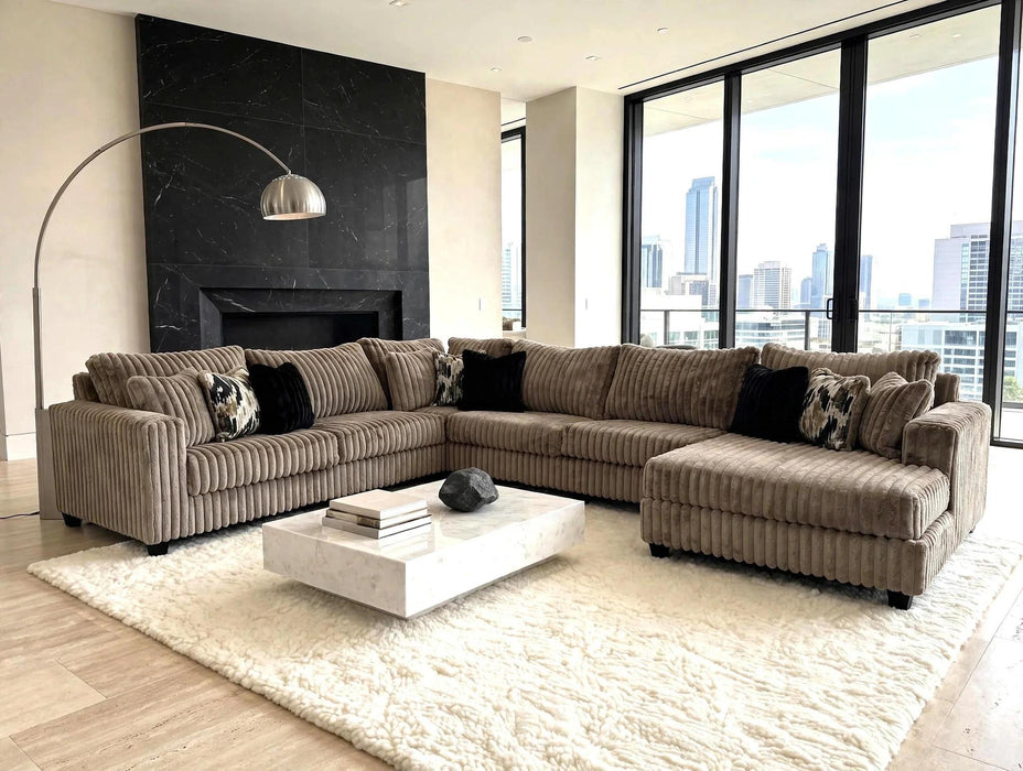 4-Piece Oversized Sectional (Cocoa/ Mocha)