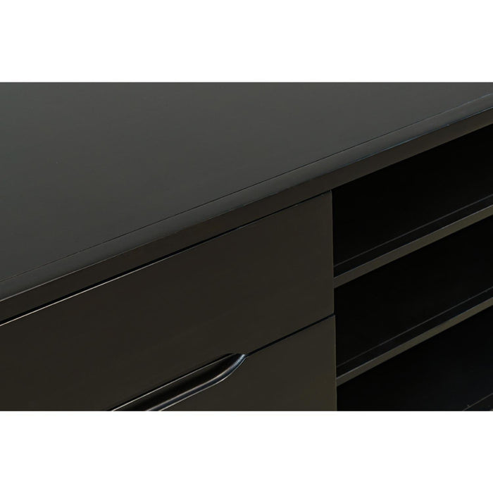 Marlowe Curved 64" TV Stand Media Console (Dark Brown Acacia Wood)