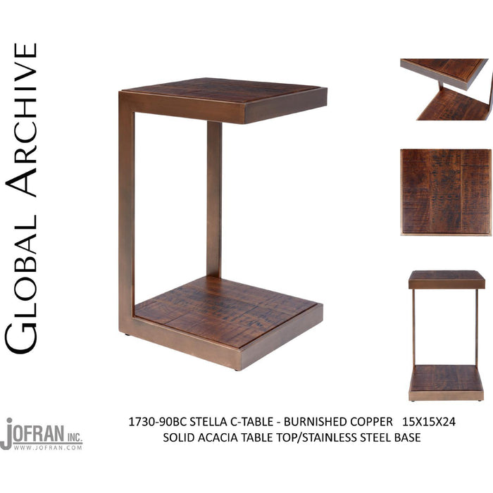 Global Archive C End Table  (Burnished Copper)