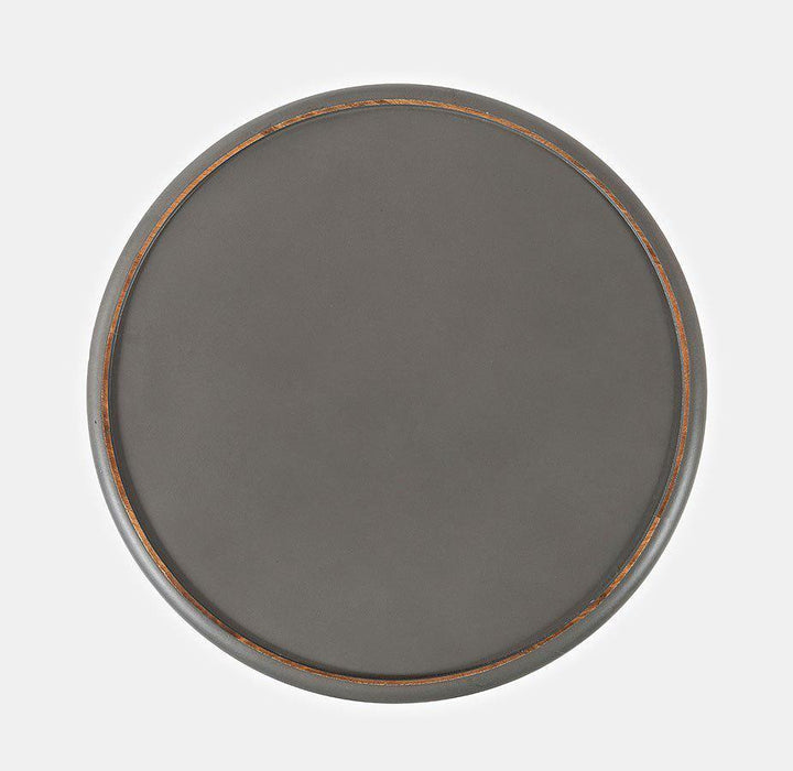 Global Archive Hand-Carved Drum Table (Antique Grey)