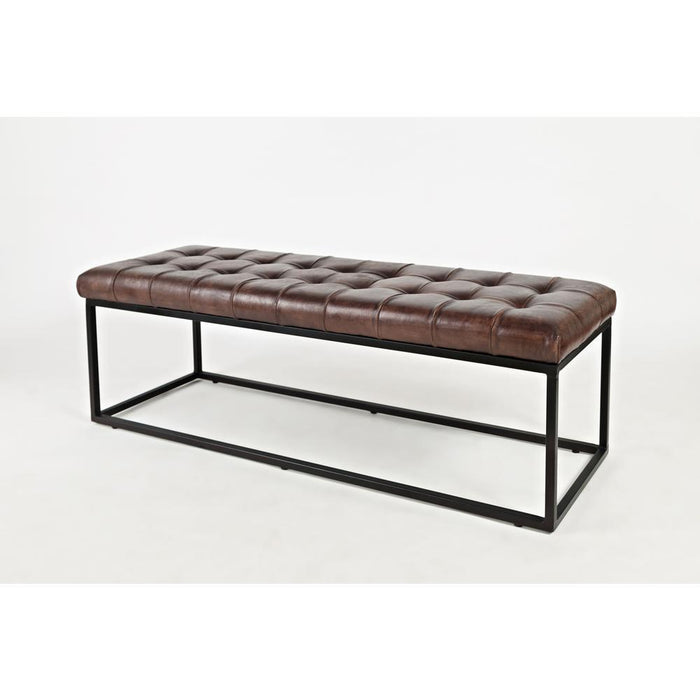 Leather Ottoman Bench 55" (Dark Sienna)