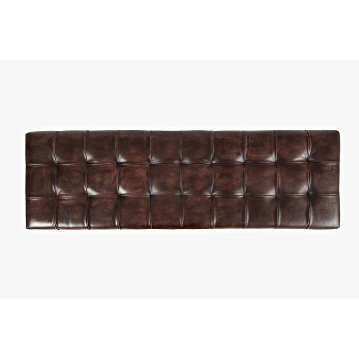 Leather Ottoman Bench 55" (Dark Sienna)