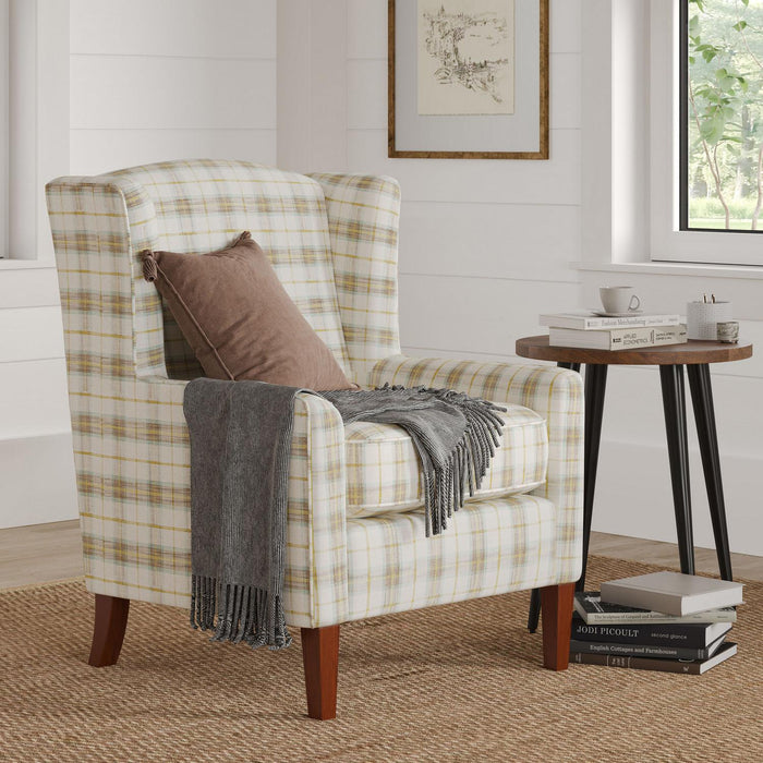Taylor Wingback Accent Chair (Multicolor Plaid)