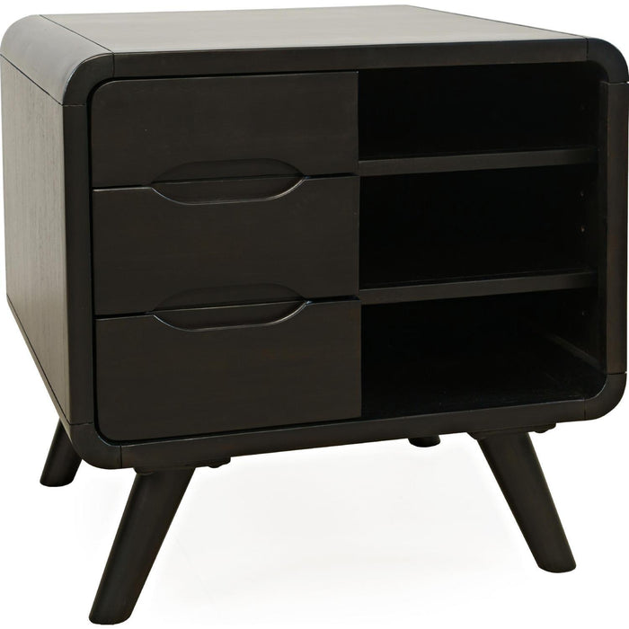 Marlowe Curved End Table (Dark Brown)