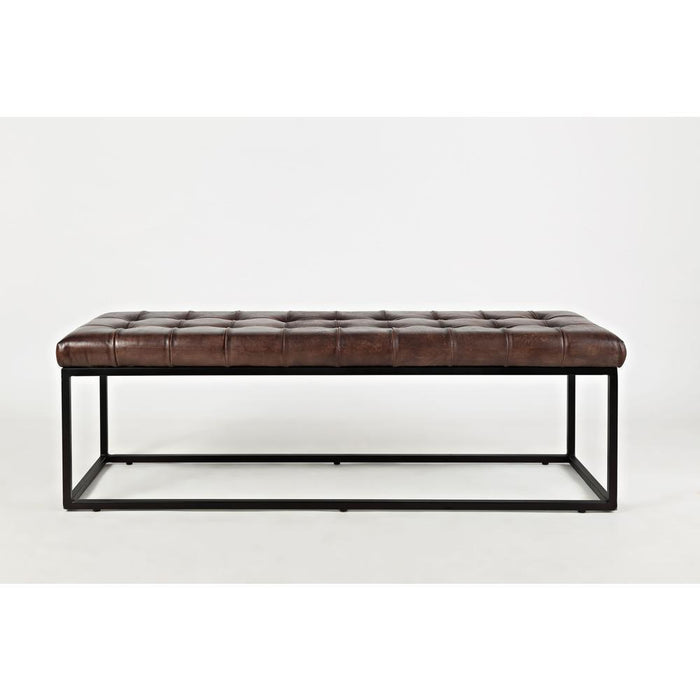 Leather Ottoman Bench 55" (Dark Sienna)