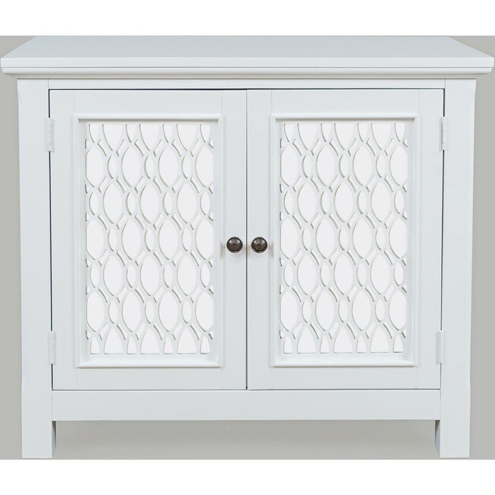 Isabella 38" Accent Cabinet (White Finish Wood & Mirror)