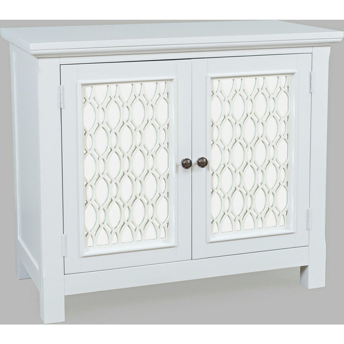 Isabella 38" Accent Cabinet (White Finish Wood & Mirror)
