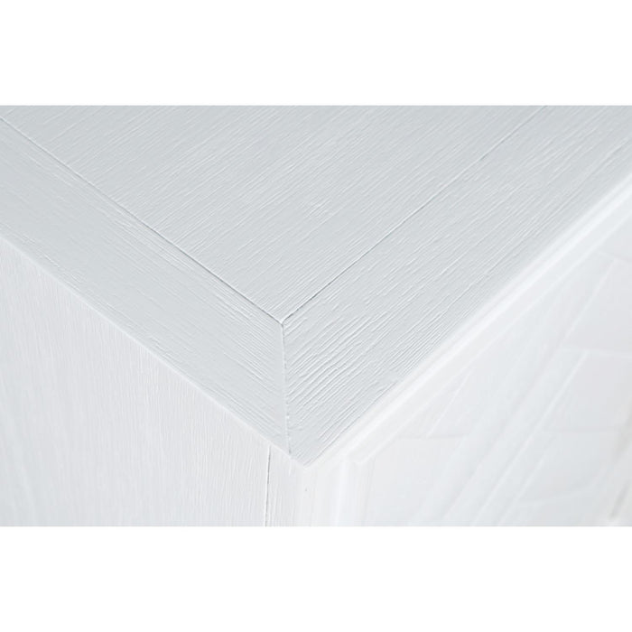 Gramercy 79" Chevron Accent Cabinet (Brushed White)