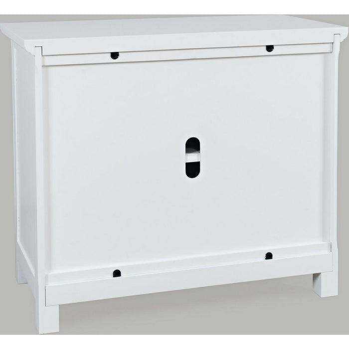 Isabella 38" Accent Cabinet (White Finish Wood & Mirror)